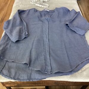 NWOT Linen Luv top in grey/blue size XL